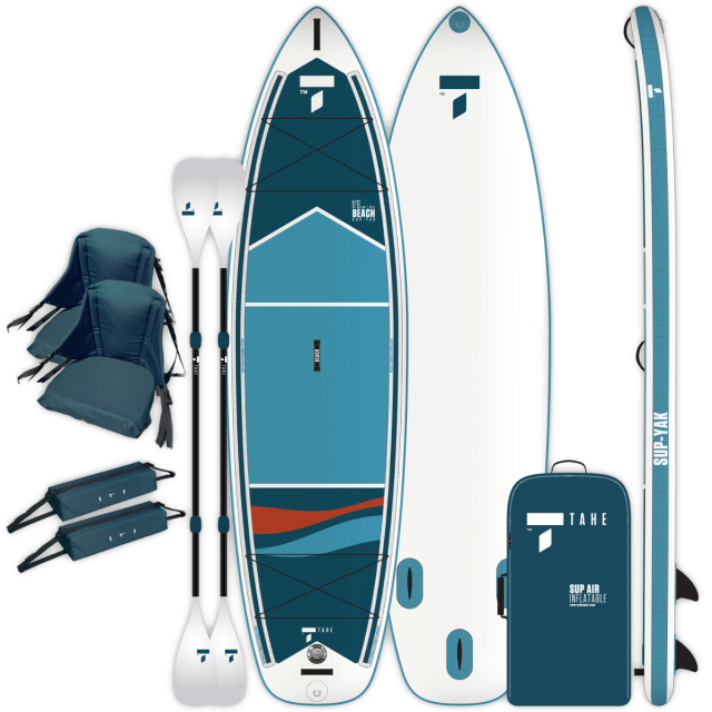 TAHE SUP-Yak Air 11'6 Beach-Pkg Tandem + Kayak Kit White/Blue/Orange
