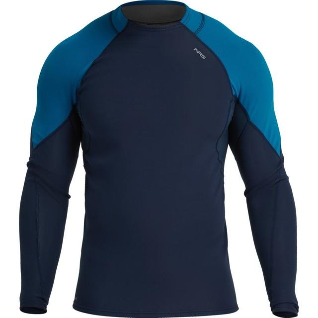 NRS Men's HydroSkin 0.5 Long-Sleeve Shirt Navy/Mykonos